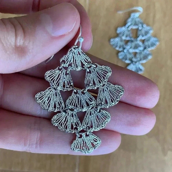 Sterling Silver Seashell Earrings - Picture 4 of 7